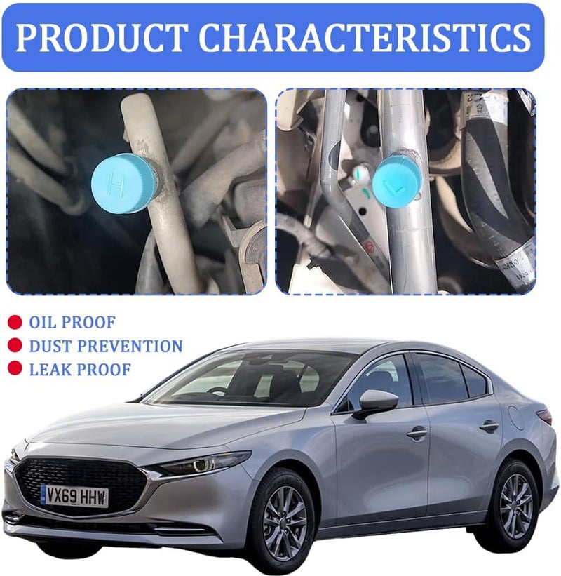 deemars Blue Replacement Valve Caps for Car Air Conditioning, Car Refrigerant Caps, Leakproof R134a AC System Charging Port Dust Cover, Auto High and Low Pressure AC Covers for Most Vehicles (2PCS) - Image 4